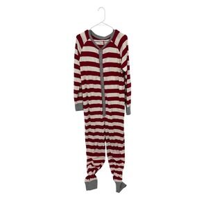 Burts Bees Baby Red White Adult Union Suit Striped Mens Organic Cotton